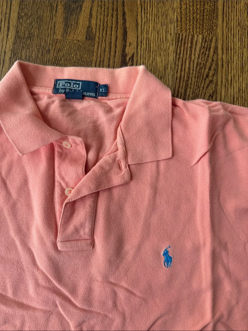 Ralph Lauren Coral Pink Polo with Blue Pony